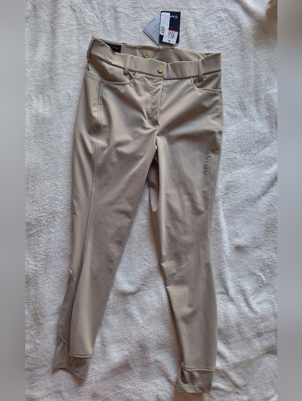 NWT Ariat Pro Series Tri Factor Breeches Tan 30R - Flawed Zipper ⚠️
